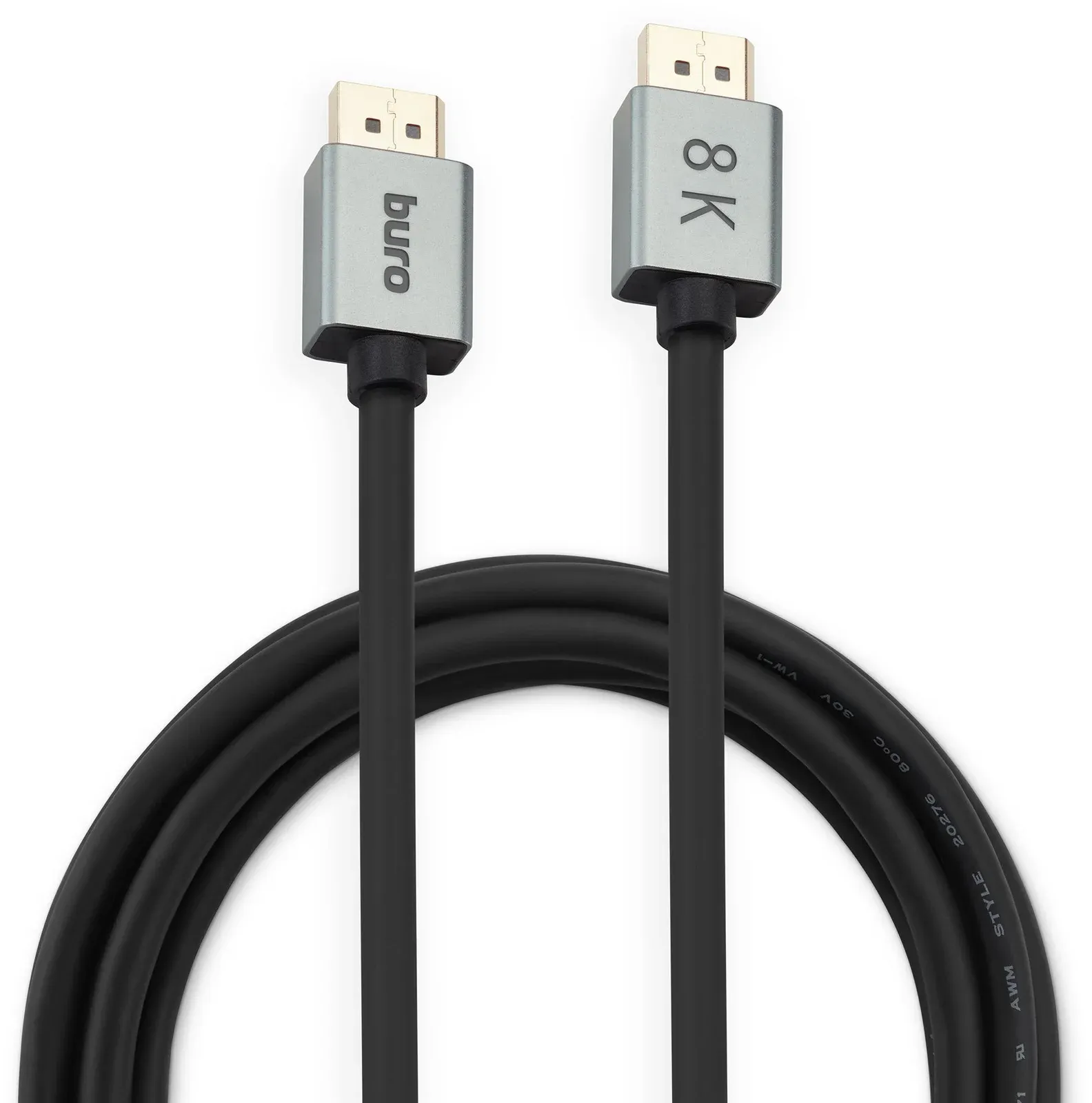 Кабель аудио-видео Buro V1.4 DisplayPort m/DisplayPort m 5м. позолоч.конт. черный BHP-DPP-1.4-5G - фото 2