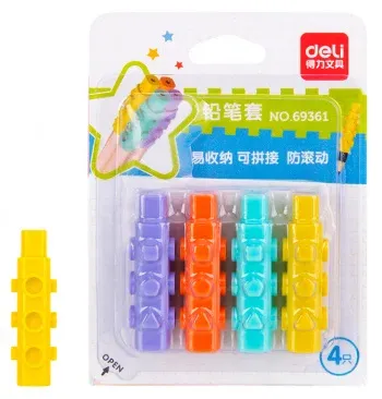 Насадки Grip для карандашей DELI 69361 ассорти - фото 3