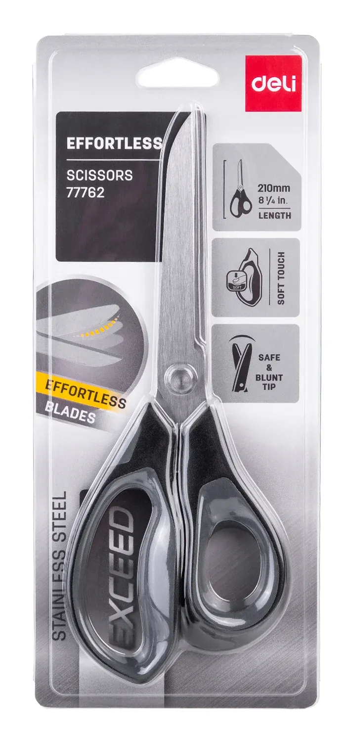 Ножницы Deli E77762grey офисные 210мм сталь серый блистер - фото 6