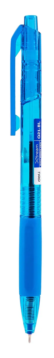 Ручка шариков. автоматическая Deli X-tream EQ21-BL синий/прозрачный d=0.7мм син. черн. резин. манжета - фото 8