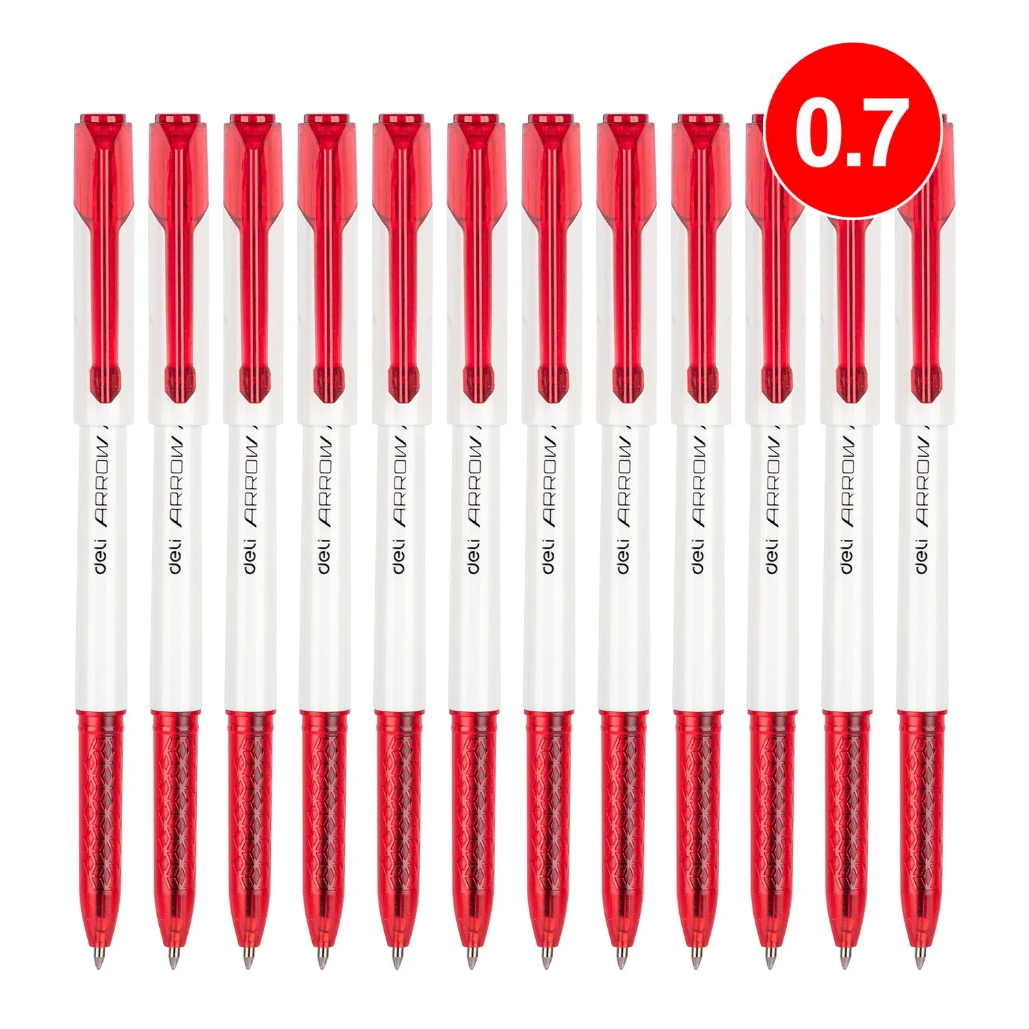 Ручка шариков. Deli Arrow EQ23-RD белый/красный d=0.7мм красн. черн. 1шт - фото 1