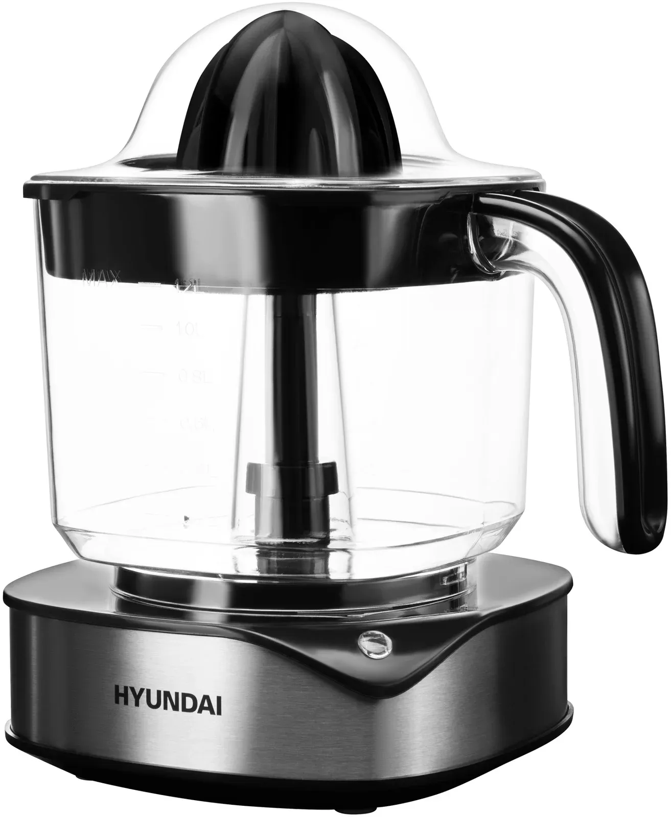 Соковыжималка цитрусовая Hyundai HY-JC4123 30Вт рез.сок.:1200мл. черный/нержавеющая сталь - фото 7