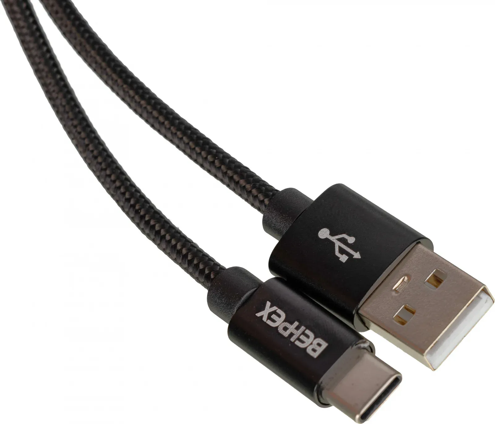 Кабель USB m-USB Type-C m 1м черный - фото 2