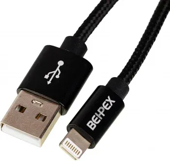 Кабель USB m-Lightning m 3м черный - фото 4