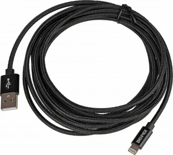 Кабель USB m-Lightning m 3м черный - фото 5