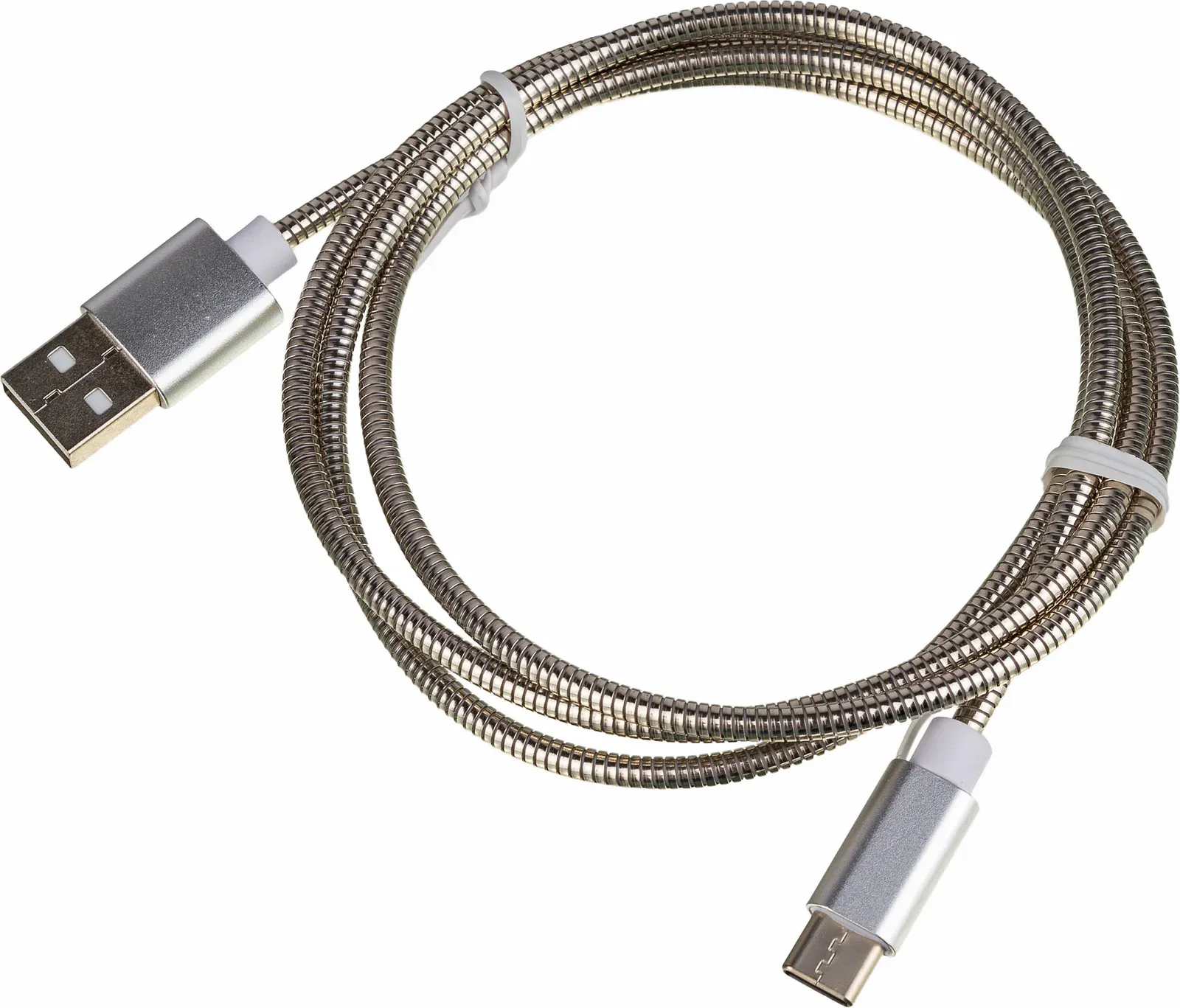 Кабель USB m-USB Type-C m 1м серебристый - фото 2