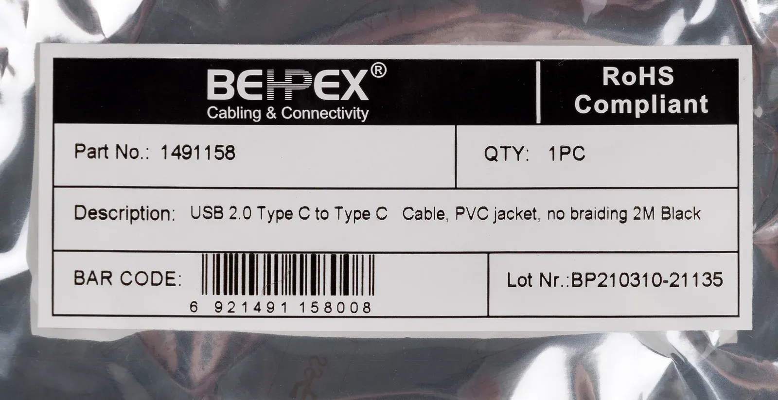 Кабель USB Type-C m-USB Type-C m 2м черный - фото 4