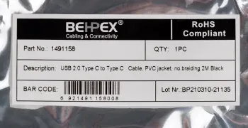Кабель USB Type-C m-USB Type-C m 2м черный - фото 8