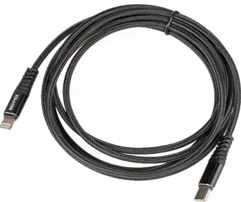 Кабель PD quick charge USB Type-C m-Lightning m 2м черный - фото 6