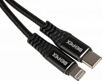 Кабель PD quick charge USB Type-C m-Lightning m 2м черный - фото 7