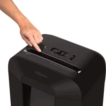 Шредер Fellowes PowerShred LX85 черный секр.P-4 фрагменты 12лист. 19лтр. скрепки скобы пл.карты - фото 6