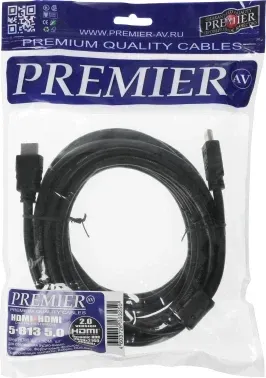 Кабель аудио-видео Premier 5-813 5.0 HDMI m/HDMI m 5м. феррит.кольца позолоч.конт. черный - фото 7