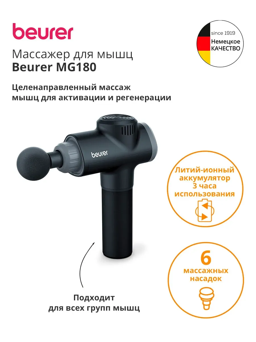 Массажер Beurer MG180 26Вт черный 644.23