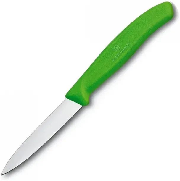 Нож кухонный Victorinox Swiss Classic 6.7606.L114 стальной для чистки овощей и фруктов лезв.80мм прямая заточка салатовый - фото 1