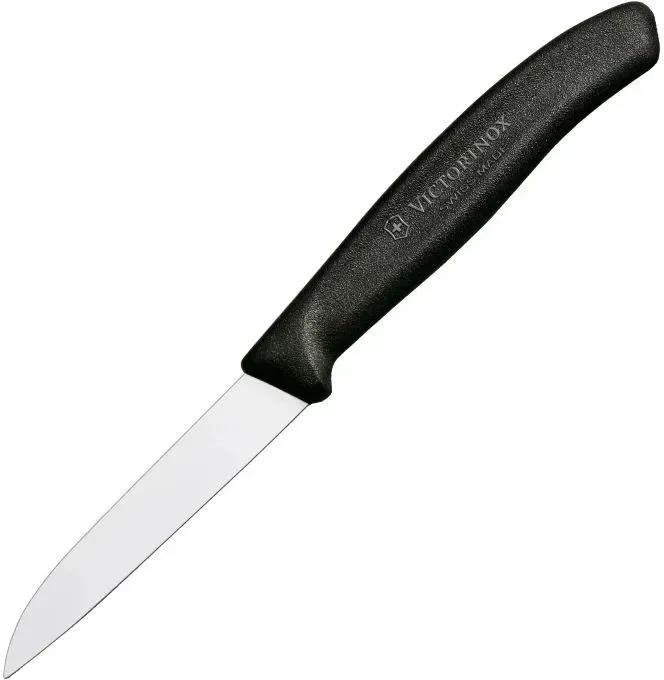 Нож кухонный Victorinox Swiss Classic 6.7403 стальной для овощей лезв.80мм прямая заточка черный - фото 1