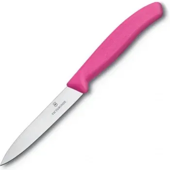 Нож кухонный Victorinox Swiss Classic 6.7706.L115 стальной для овощей лезв.100мм прямая заточка розовый - фото 2