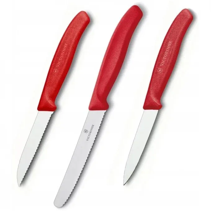 Набор ножей кухон. Victorinox Swiss Classic 6.7111.3 компл.:3предм. красный европодвес - фото 1