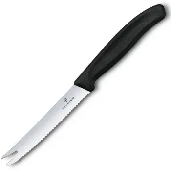 Нож кухонный Victorinox Swiss Classic 6.7863 стальной для сыра лезв.110мм серрейт. заточка черный - фото 2