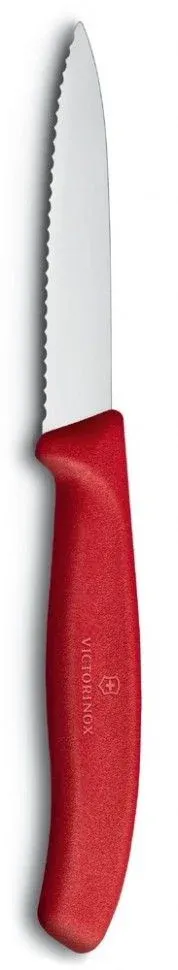 Нож кухонный Victorinox Swiss Classic 6.7631 стальной для овощей лезв.80мм серрейт. заточка красный - фото 2