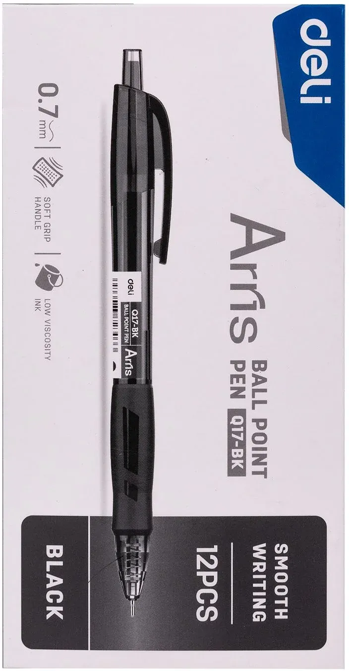 Ручка шариков. автоматическая Deli Arris EQ17-BK черн d=0.7мм черн. черн. резин. манжета - фото 8