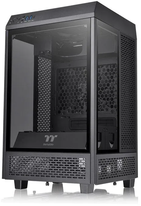Корпус Thermaltake The Tower 100 черный без БП miniITX 1x120mm 3x140mm 2xUSB3.0 audio bott PSU - фото 2