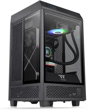 Корпус Thermaltake The Tower 100 черный без БП miniITX 1x120mm 3x140mm 2xUSB3.0 audio bott PSU - фото 7
