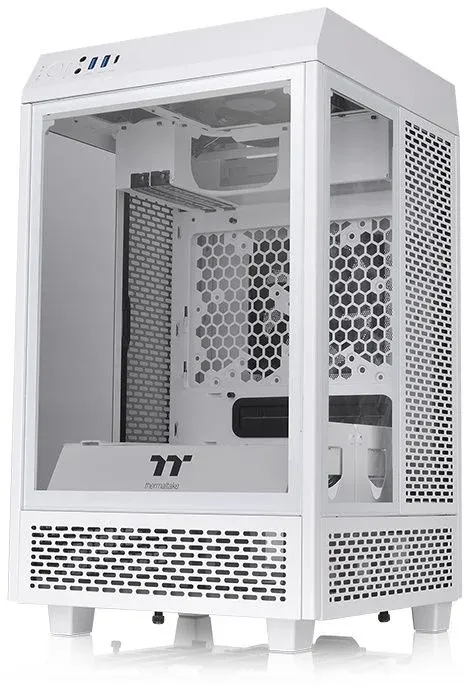 Корпус Thermaltake The Tower 100 Snow белый без БП miniITX 1x120mm 3x140mm 2xUSB3.0 audio bott PSU - фото 2