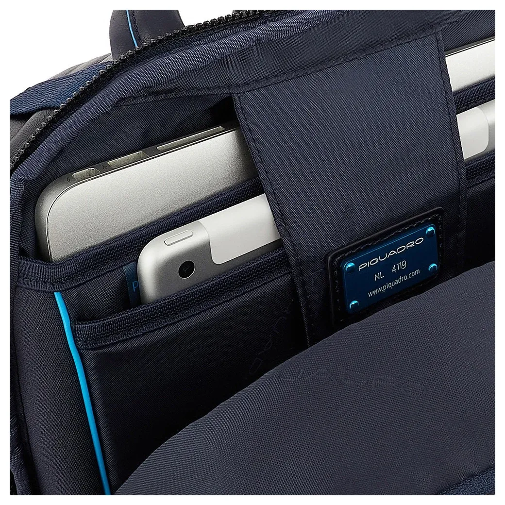 Рюкзак мужской Piquadro Blue Square Revamp CA5574B2V/BLU синий натур.кожа, 16 л - фото 6