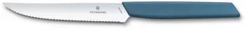 Нож кухонный Victorinox Swiss Modern 6.9006.12W2 стальной столовый для стейка лезв.120мм серрейт. заточка синий - фото 6