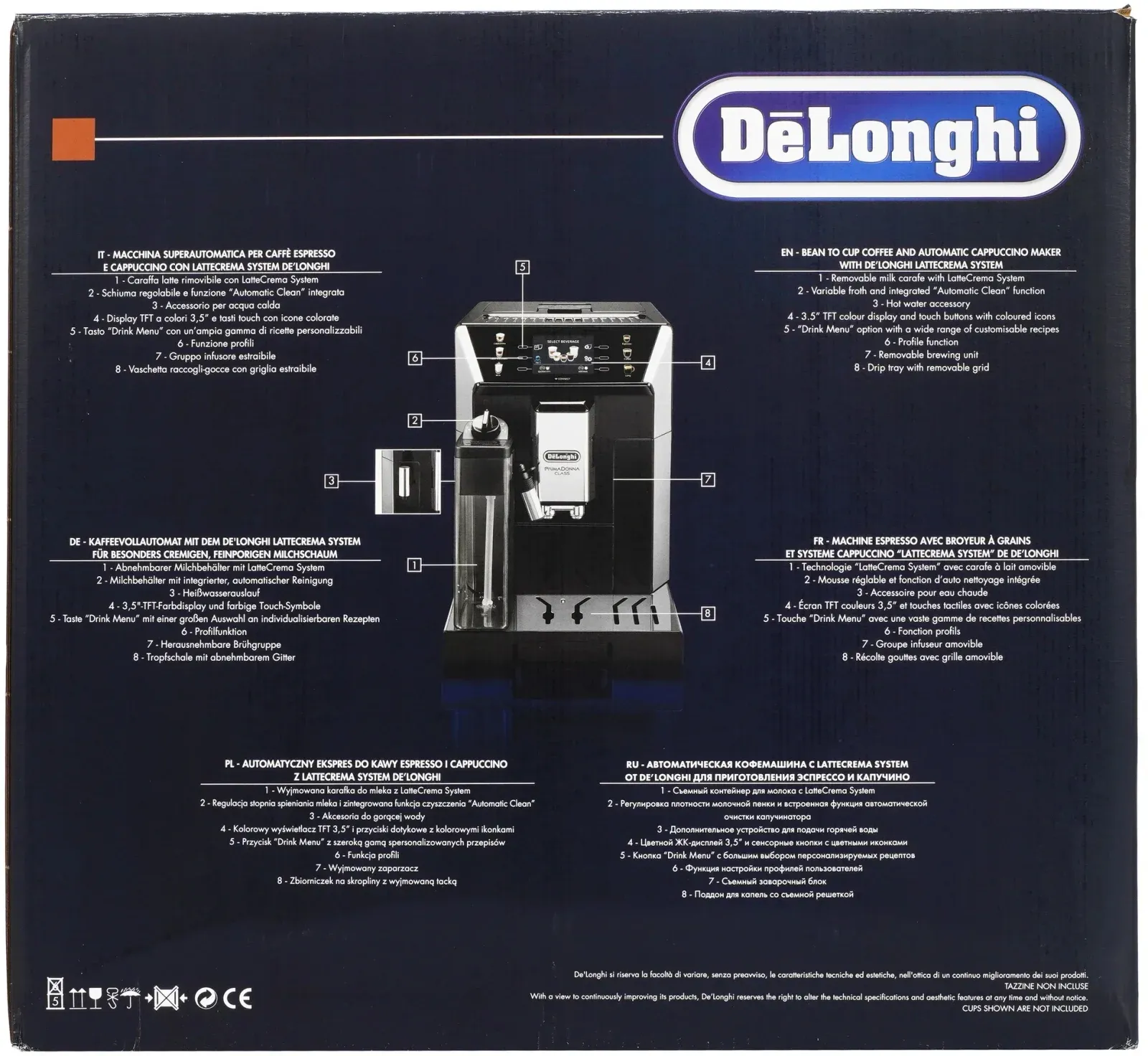 Кофемашина Delonghi ECAM550.65.SB 1450Вт черный/серебристый - фото 8