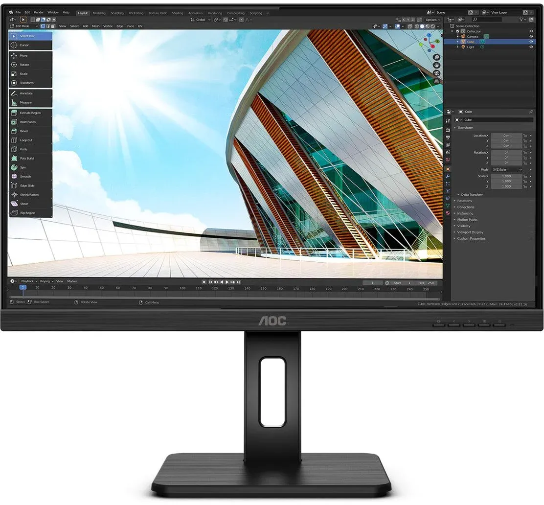 Монитор AOC 23.8 24P2Q черный IPS LED 16:9 DVI HDMI M/M матовая HAS Piv 250cd 178гр/178гр 1920x1080 75Hz VGA DP FHD USB 4.68кг - фото 4