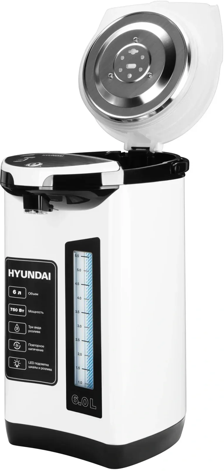 Термопот Hyundai HYTP-3850 6л. 750Вт белый/черный, 6 л - фото 3