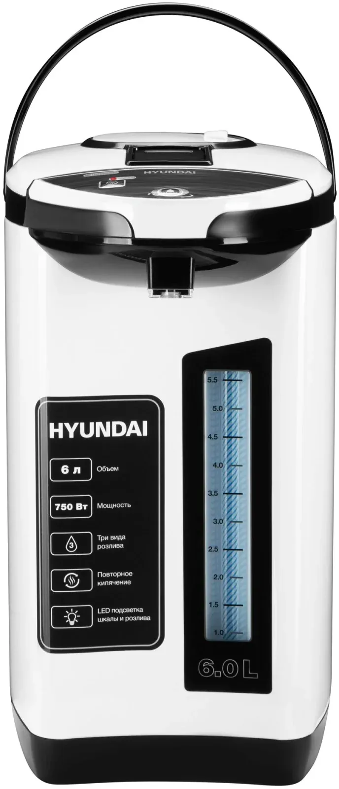 Термопот Hyundai HYTP-3850 6л. 750Вт белый/черный, 6 л - фото 8