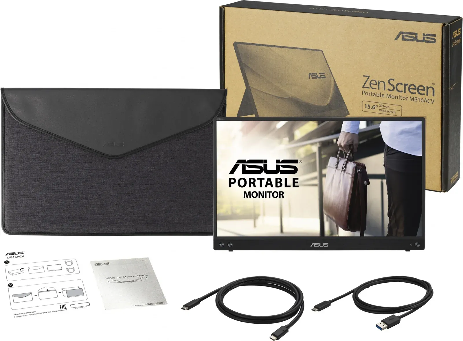 Монитор Asus 15.6 ZenScreen MB16ACV темно-серый IPS LED 16:9 глянцевая 250cd 178гр/178гр 1920x1080 60Hz FHD USB 0.83кг - фото 3