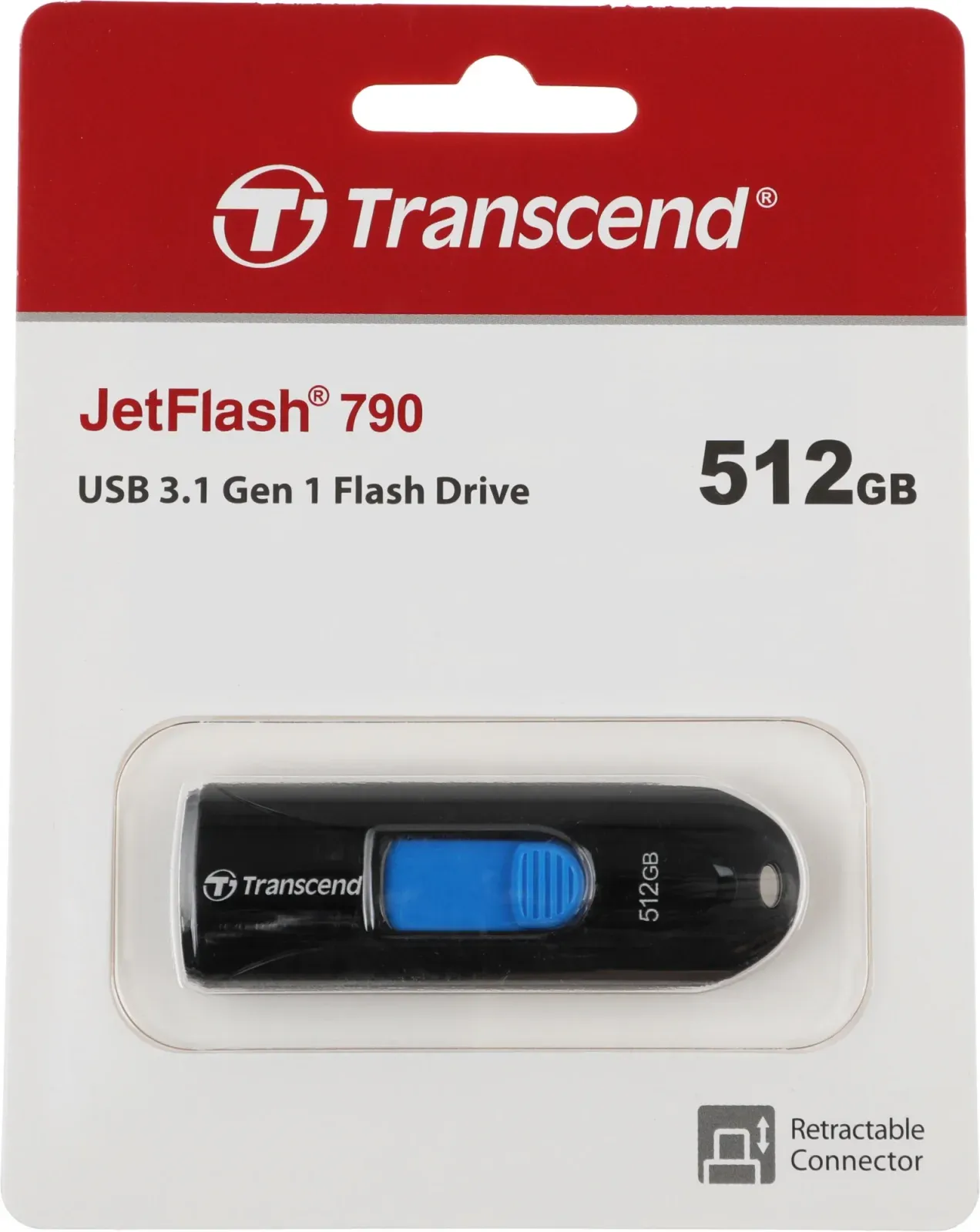 Флеш Диск Transcend 512Gb Jetflash 790 TS512GJF790K USB3.0 черный, 512 ГБ - фото 6