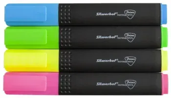 Набор текстовыделителей Silwerhof Prime+ скошенный пиш. наконечник 1-4мм 4цв. ассорти пакет с европодвесом 4шт. - фото 6