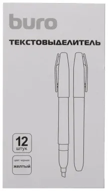 Текстовыделитель Buro Base скошенный пиш. наконечник 1-4мм желтый коробка - фото 5