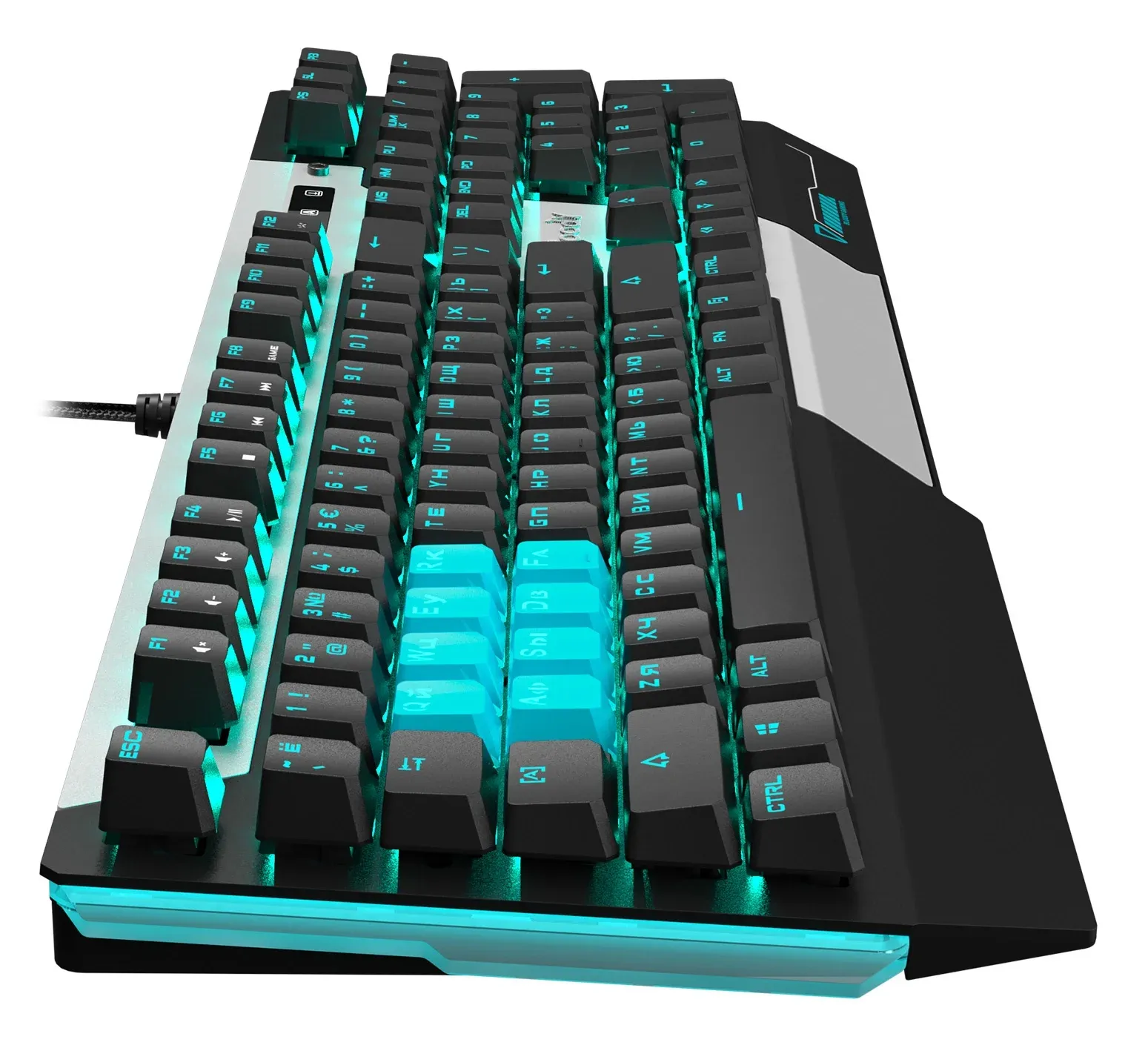 Клавиатура A4Tech B865 механическая серый/черный USB for gamer LED B865 ICE BLUE кабель 1.8м - фото 6