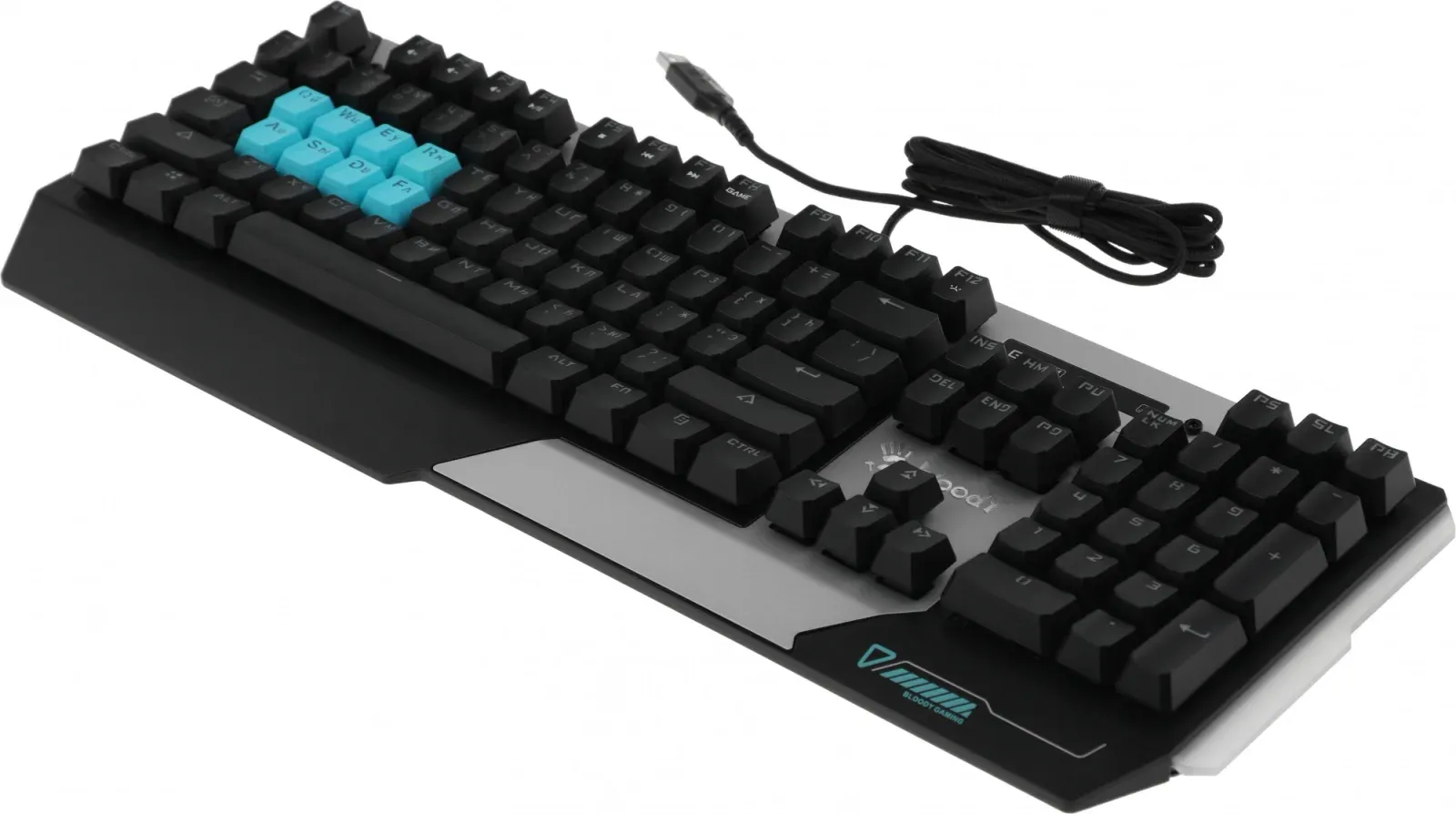 Клавиатура A4Tech B865 механическая серый/черный USB for gamer LED B865 ICE BLUE кабель 1.8м - фото 7