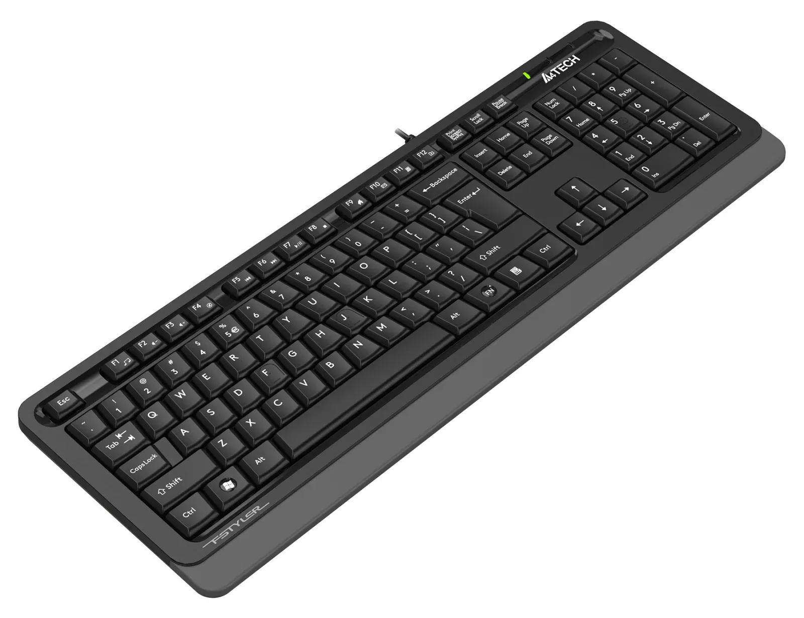 Клавиатура A4Tech FKS10 черный/серый USB подставка для запястий FKS10 GREY кабель 1.5м - фото 4