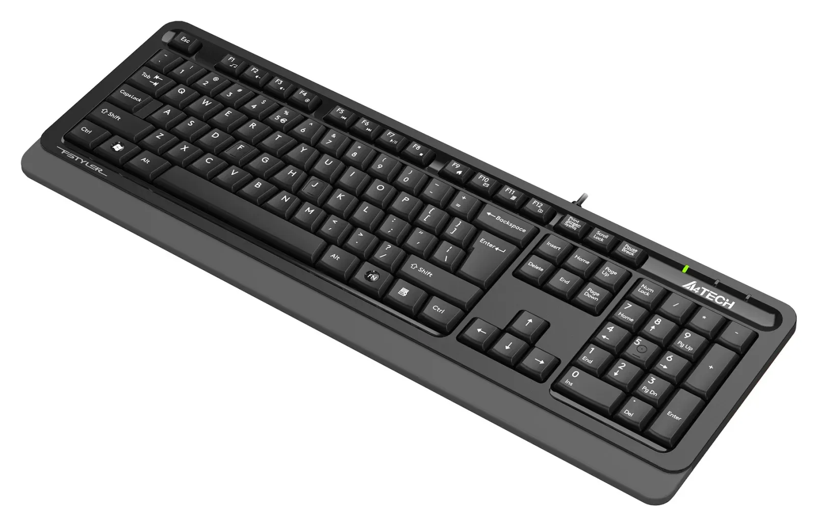 Клавиатура A4Tech FKS10 черный/серый USB подставка для запястий FKS10 GREY кабель 1.5м - фото 5