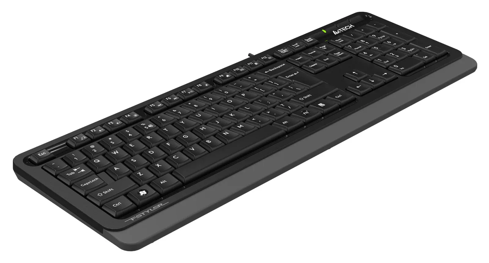 Клавиатура A4Tech FKS10 черный/серый USB подставка для запястий FKS10 GREY кабель 1.5м - фото 6