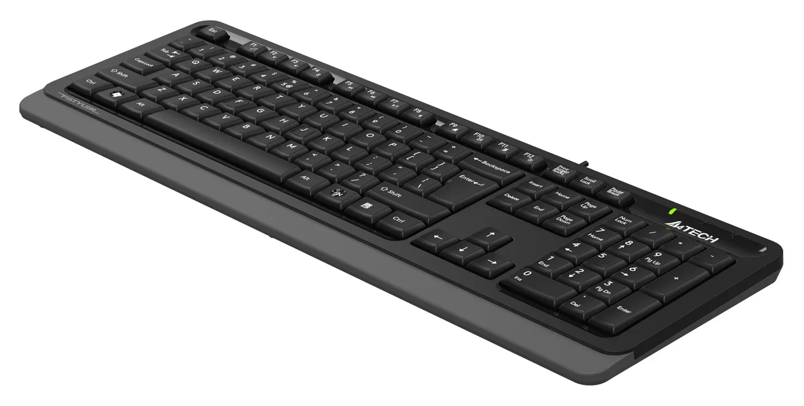 Клавиатура A4Tech FKS10 черный/серый USB подставка для запястий FKS10 GREY кабель 1.5м - фото 7