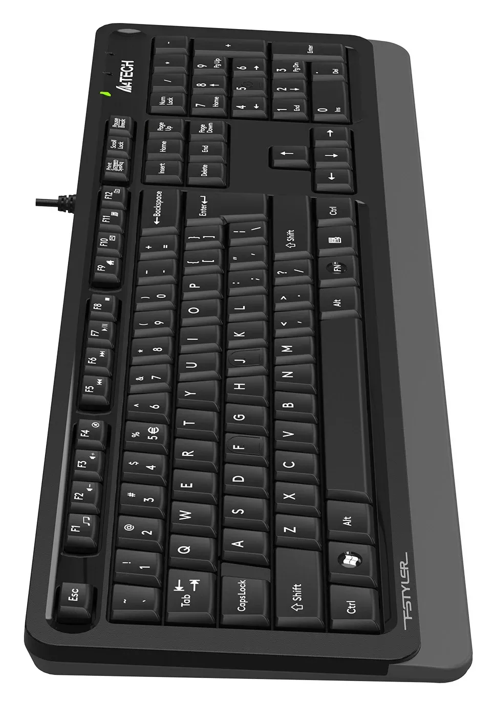 Клавиатура A4Tech FKS10 черный/серый USB подставка для запястий FKS10 GREY кабель 1.5м - фото 8