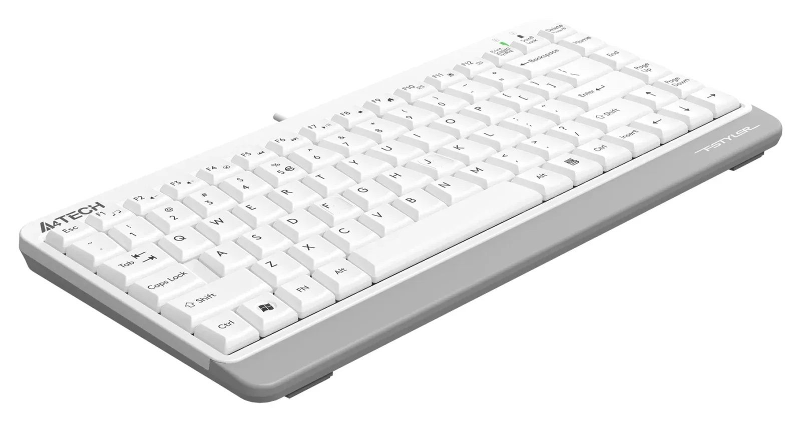 Клавиатура A4Tech FKS11 белый/серый USB FKS11 WHITE кабель 1.5м - фото 4
