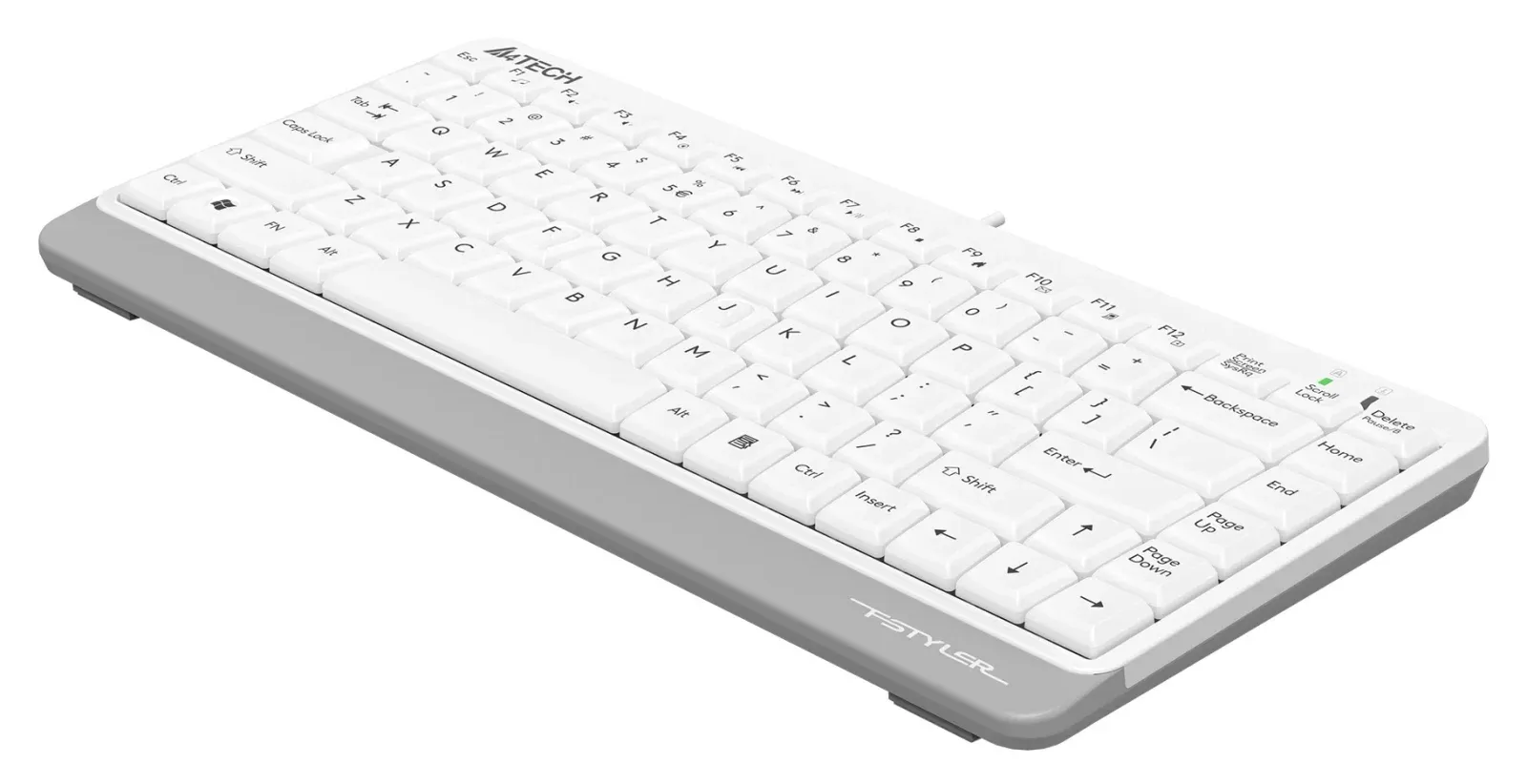 Клавиатура A4Tech FKS11 белый/серый USB FKS11 WHITE кабель 1.5м - фото 5