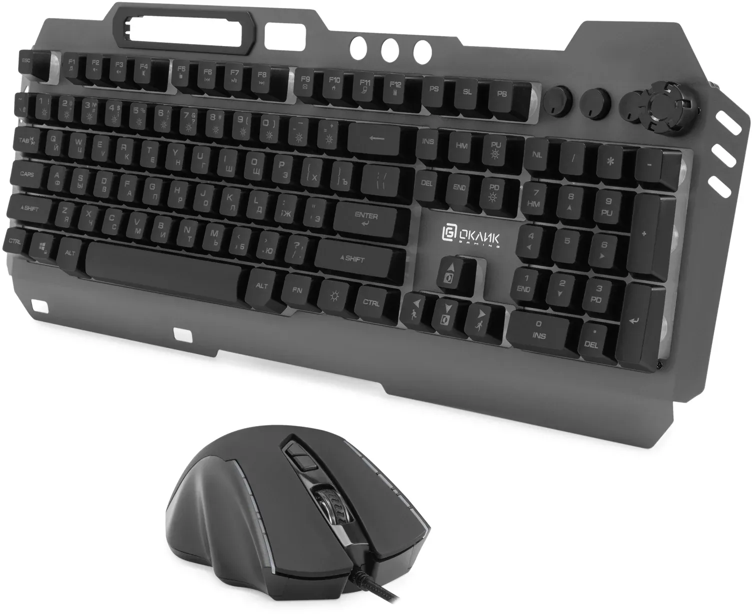 Клавиатура + мышь Оклик 700GMK клав:черный мышь:черный USB Multimedia LED 1533156 - фото 1