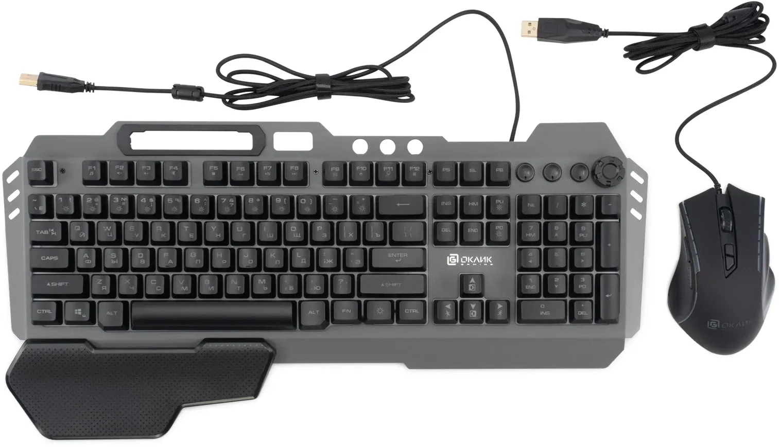 Клавиатура + мышь Оклик 700GMK клав:черный мышь:черный USB Multimedia LED 1533156 - фото 5