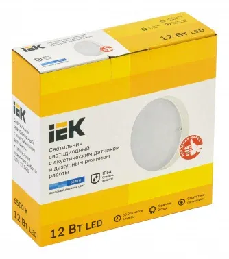 Светильник IEK ДПО2014Д 12Вт 6500K белый датч.движ. LDPO3-2014D-12-6500-K01 - фото 3