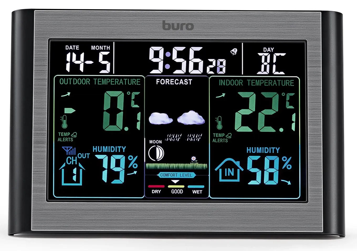 Погодная станция Buro BU-WSH114-COLOR черный - фото 6